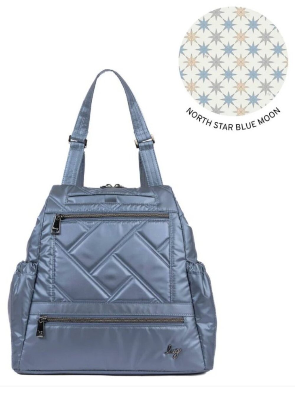 Lug Skyhop Convertible Backpack Metallic Blue Moon